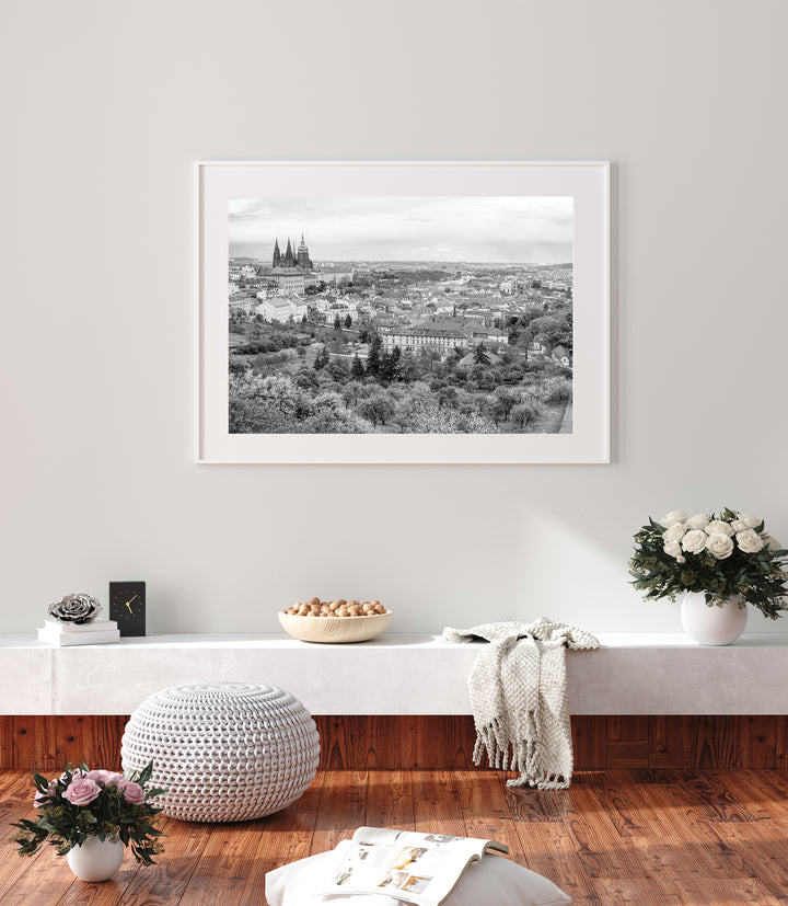Prague Skyline | Black & White Fine Art Photography Print