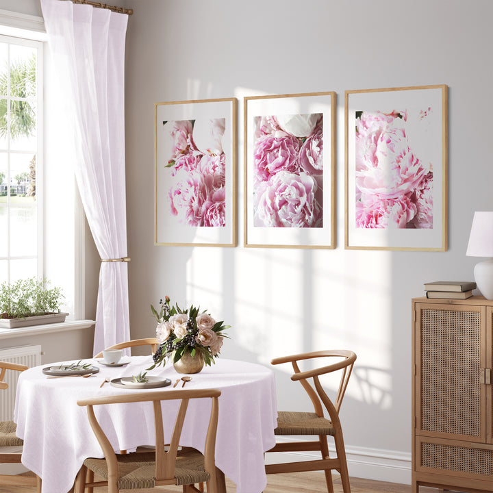 Pink Peonies Gallery Wall I | Fine Art Photography Print Set
