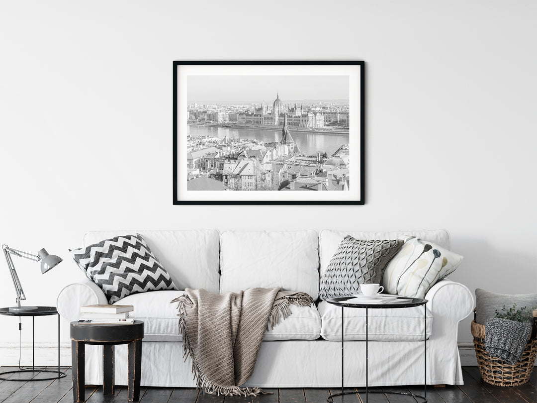 Aerial View of Budapest | Black & White Fine Art Photography Print