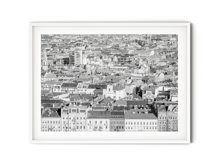 Schwarzweißer Blick über Budapest | Fine Art Print