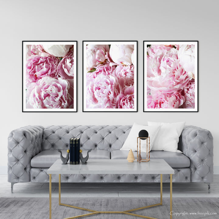Pink Peonies Gallery Wall I | Fine Art Photography Print Set