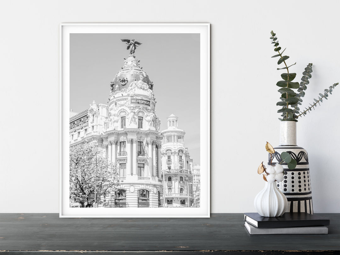 Metropole Madrid | Schwarzweißer Fine Art Poster Print