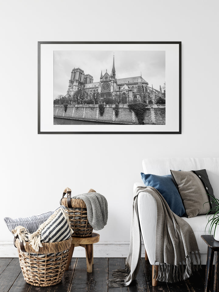 Notre Dame Paris | Schwarzweißer Fine Art Poster Print