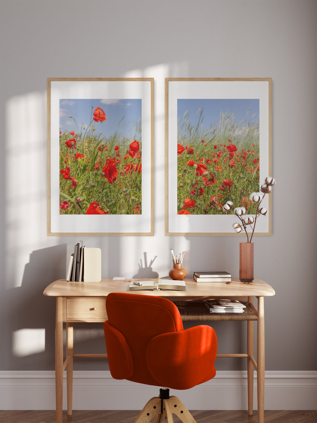 Red Poppy Field Gallery Wall | Fine Art Photography Print Set