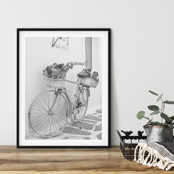 Fahrrad im Retro-Stil | Schwarzweisser Fine Art Poster Print