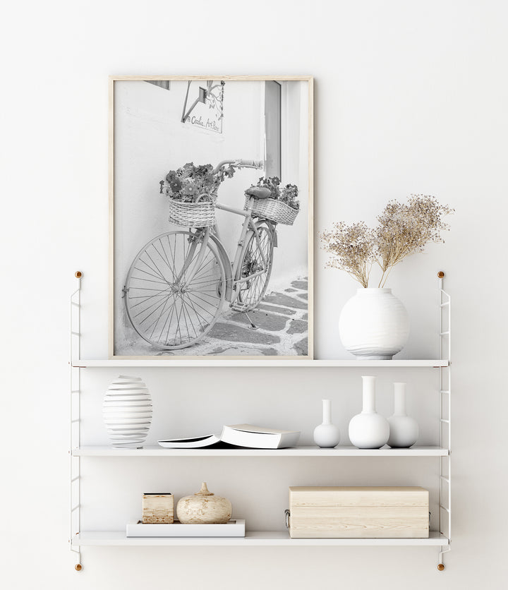 Fahrrad im Retro-Stil | Schwarzweisser Fine Art Poster Print