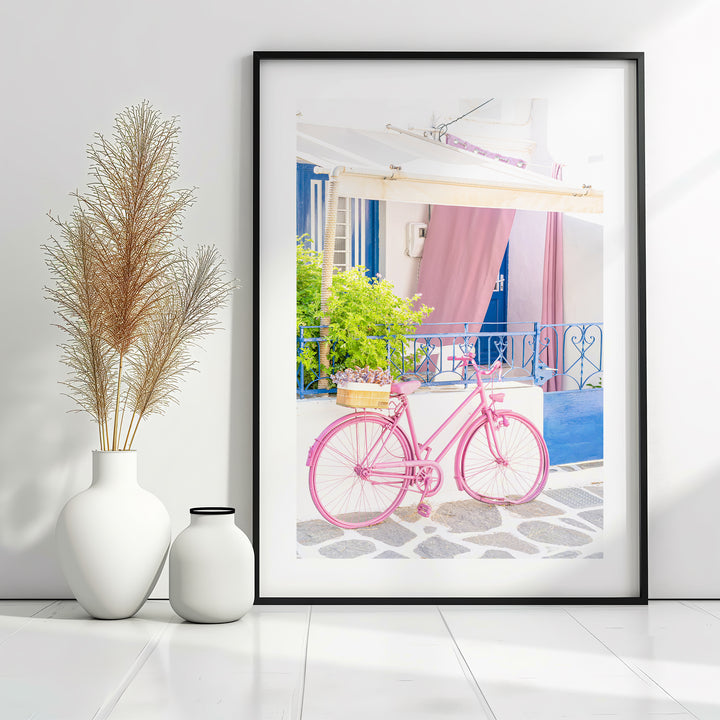 Pink Bike in Paros | Fine Art Photography Print