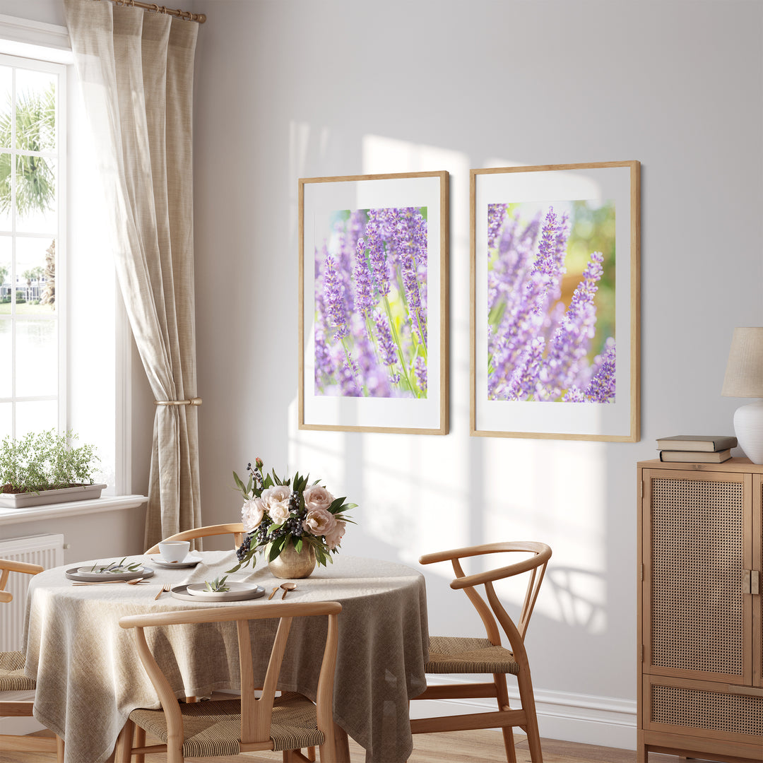 Lila Lavendel Bilderwand | Fine Art Print Set
