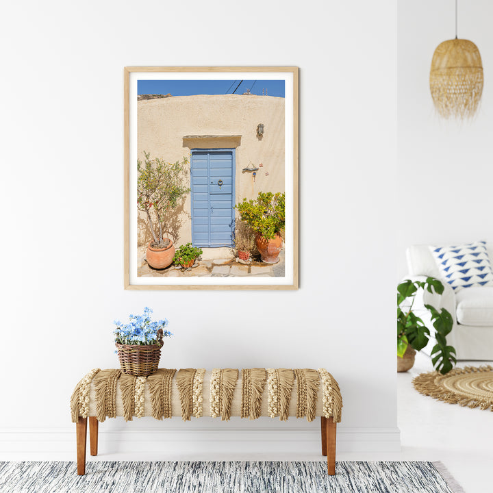 Blaue Tür in Syros | Fine Art Poster Print