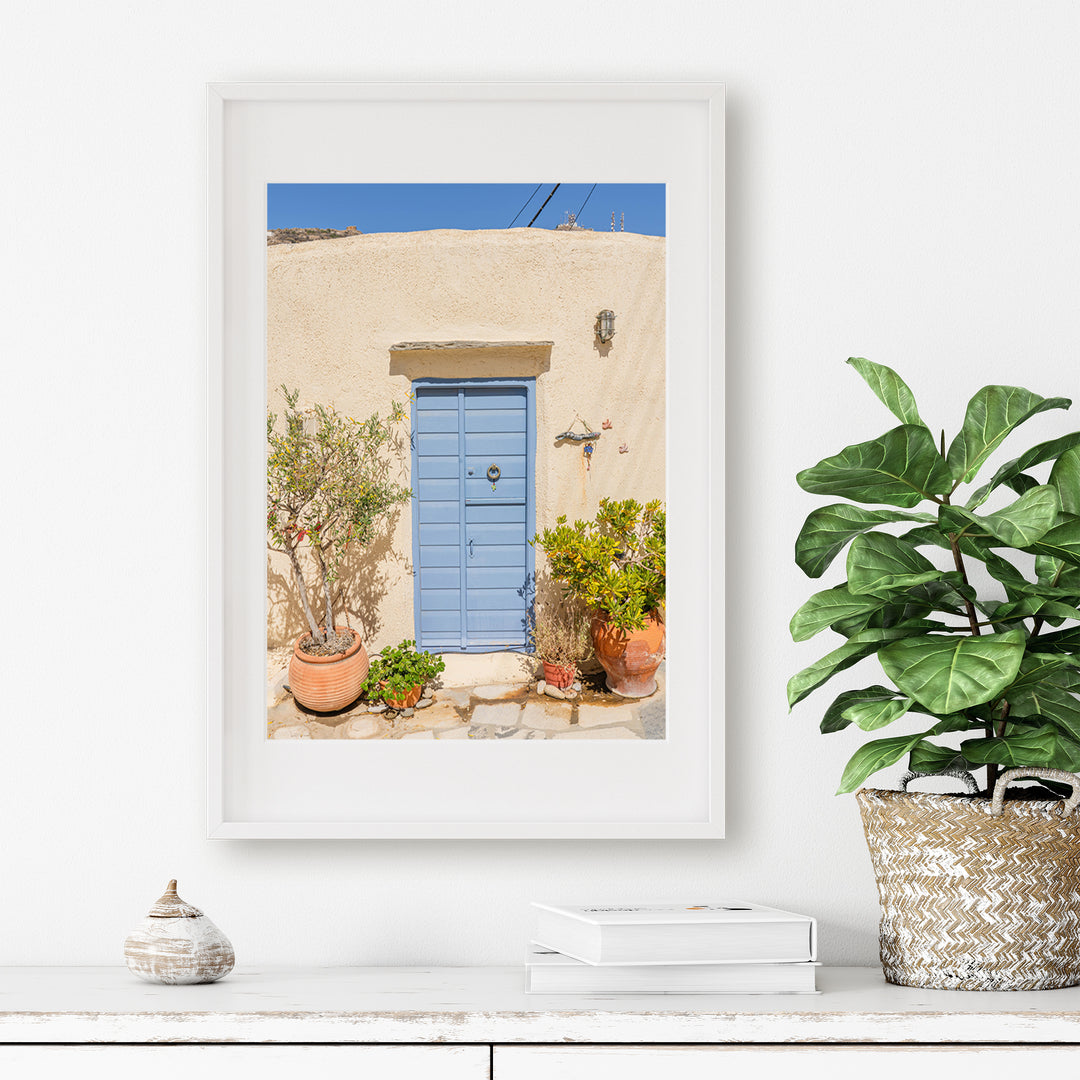 Blaue Tür in Syros | Fine Art Poster Print