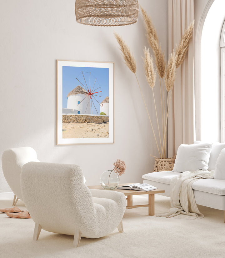 Windmühle von Mykonos | Fine Art Poster Print