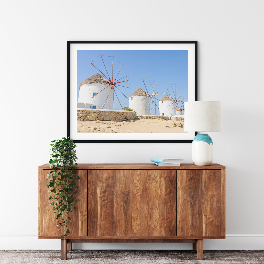 Windmühlen von Mykonos | Fine Art Poster Print