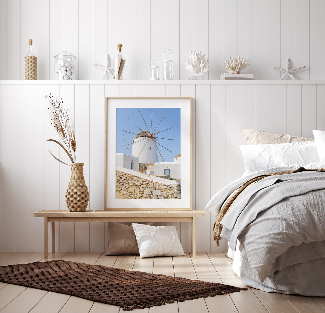 Windmühle in Mykonos | Fine Art Poster Print