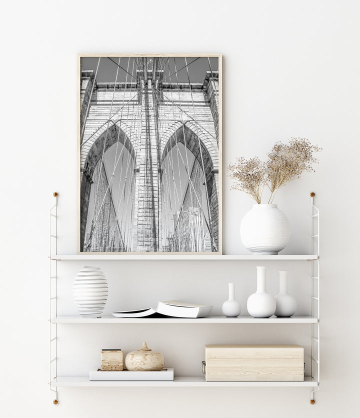 Brooklyn Bridge | Schwarzweißer Fine Art Poster Print