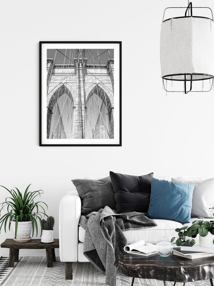 Schwarzweiße Brooklyn Bridge | Fine Art Print