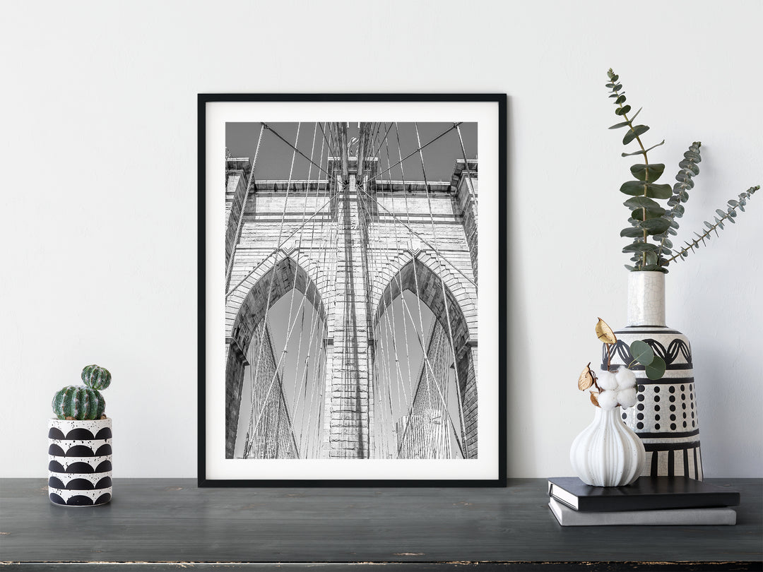 Brooklyn Bridge | Schwarzweißer Fine Art Poster Print