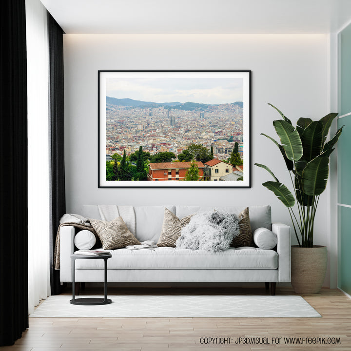 Panoramablick Barcelona | Fine Art Poster Print
