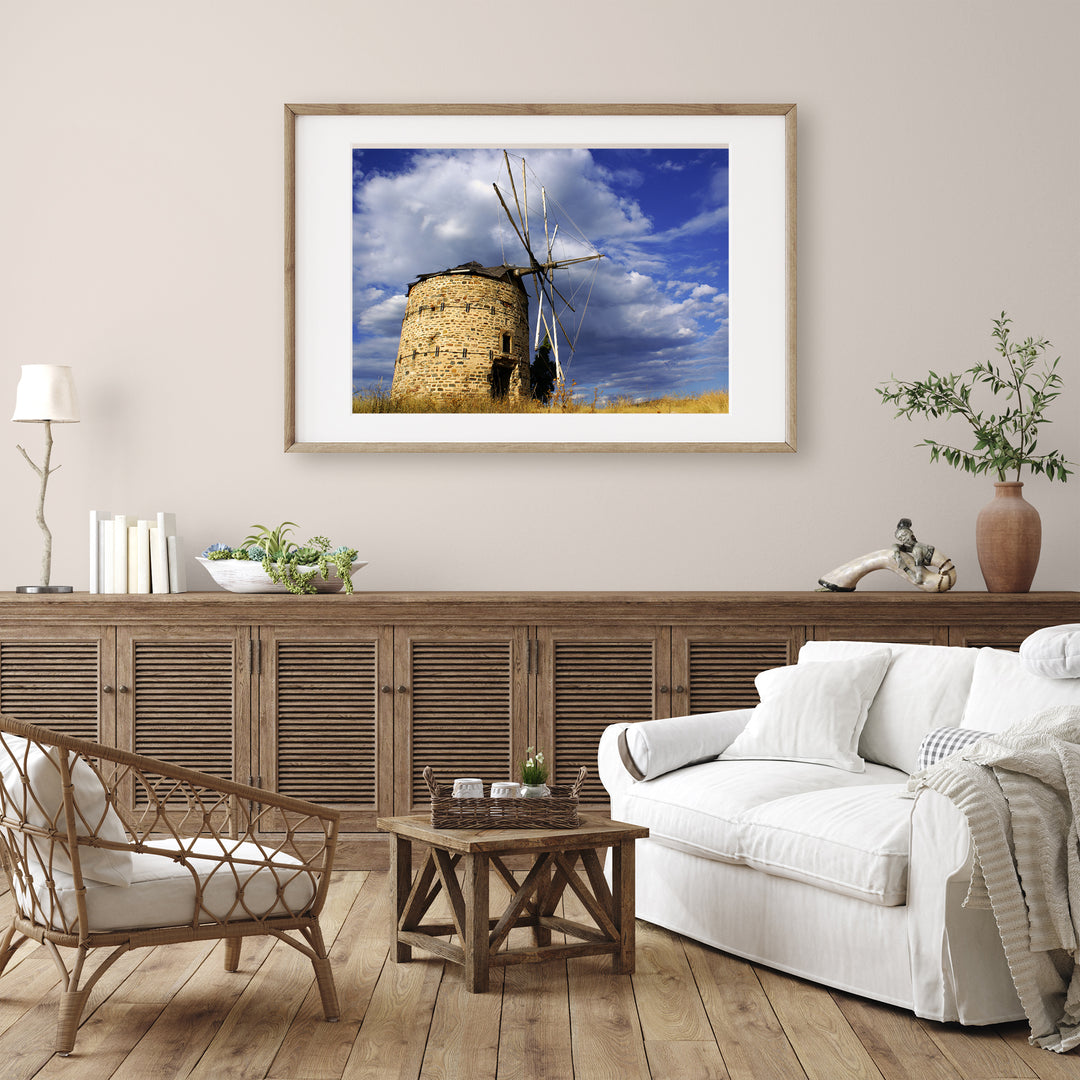 Griechische Windmühle aus Stein | Fine Art Poster Print