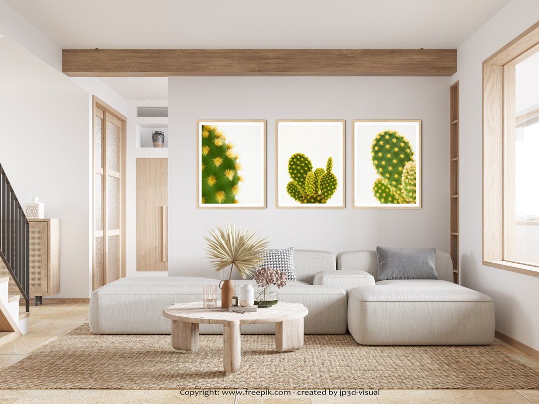 Grüner Kaktus Bilderwand III | Fine Art Poster Print Set