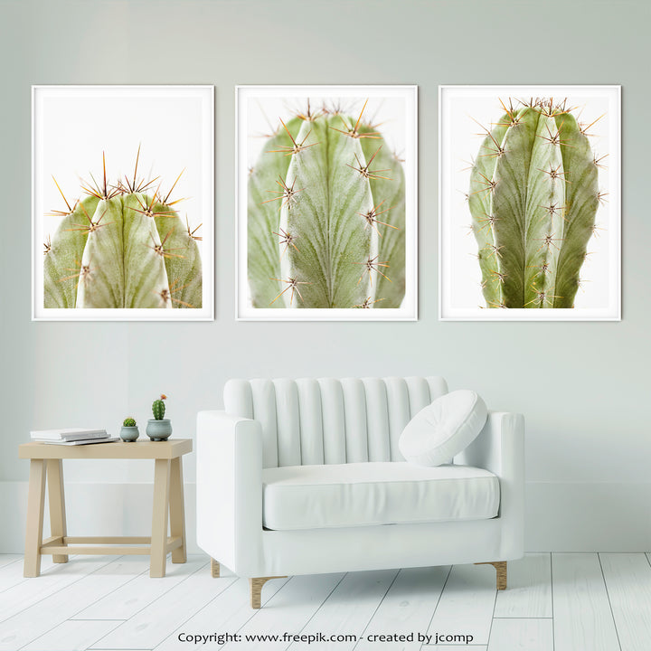 Green Cactus Gallery Wall II | Fine Art Photography Print Set